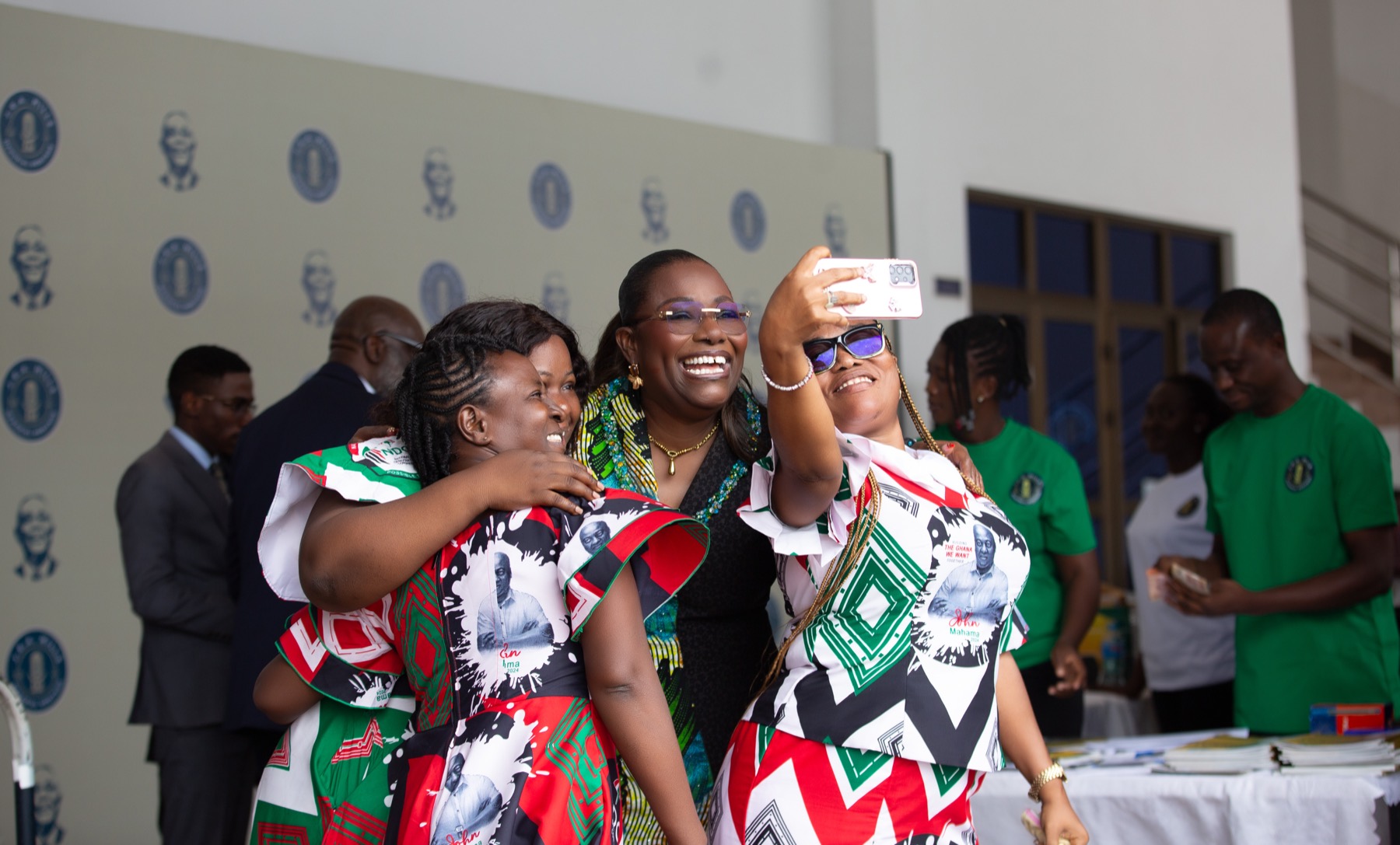 Nana Oye meeting supporters at a public gathering