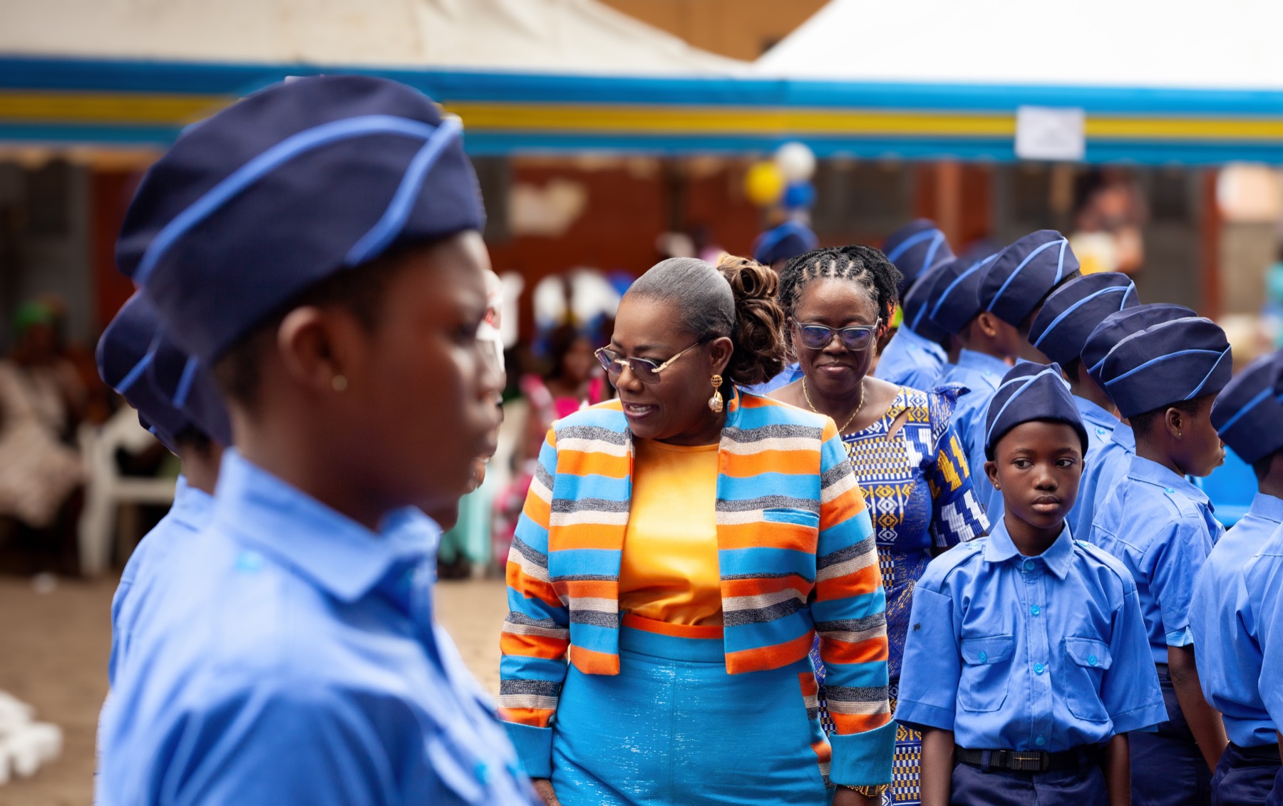 Nana Oye Bampoe Addo meeting students in the community